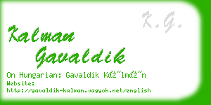 kalman gavaldik business card